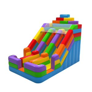 Double inflatable slide Coloured Blocks mini