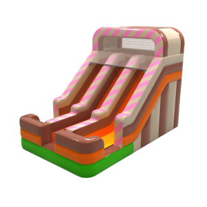 Double inflatable slide with candy theme mini