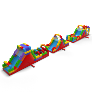 Inflatable obstacle course Coloured Blocks - 30m