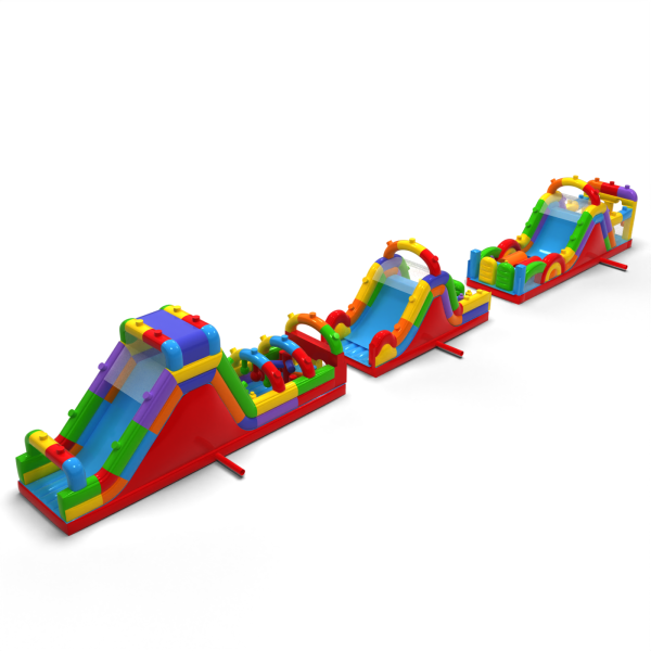 Inflatable obstacle course Coloured blocks - 30m
