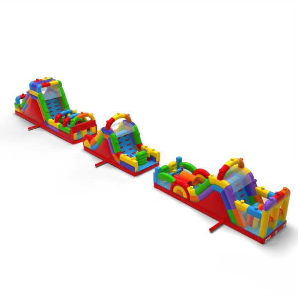 Inflatable obstacle course Coloured blocks - 30m