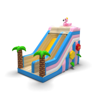Inflatable slide with flamingo