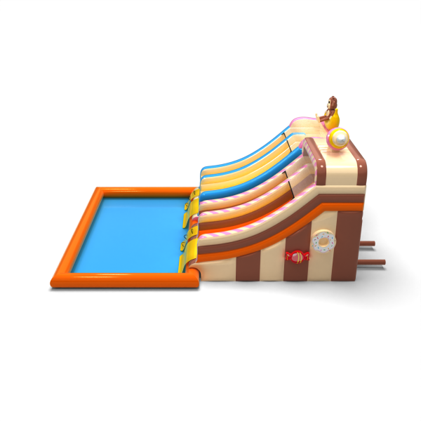 Set of inflatable water slides with pool (Hawaiian and candy)