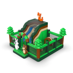 6x6 inflatable playground in a forest theme