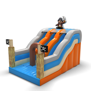 Double inflatable slide mini in pirate theme