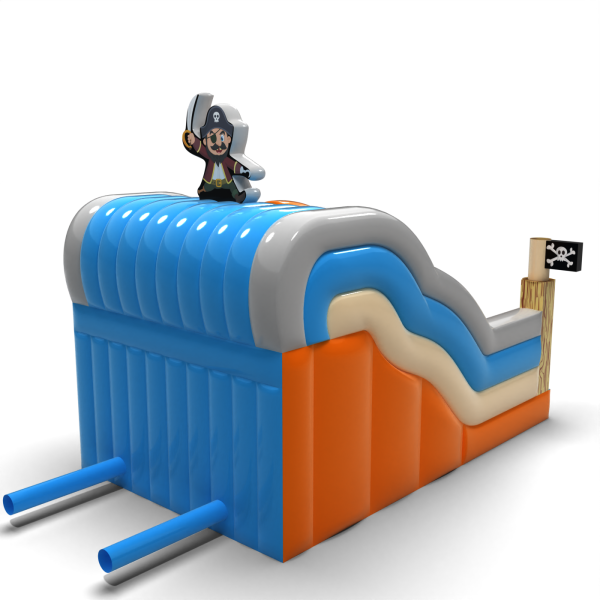 Double inflatable slide in pirate theme mini