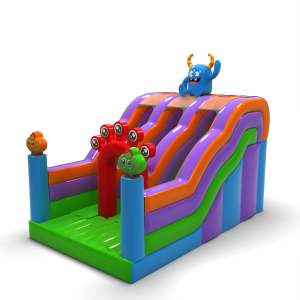 Double inflatable slide mini in a monster theme