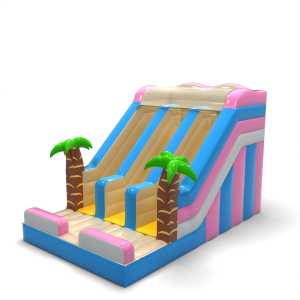 Double inflatable slide mini in Hawaiian theme