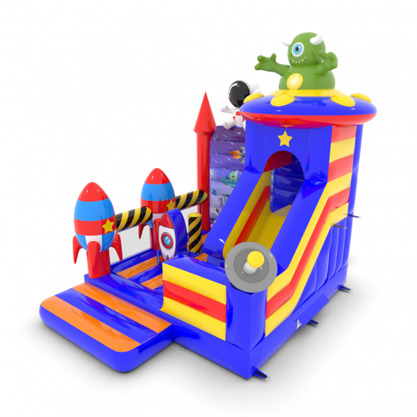 Inflatable with slide - Space theme combo