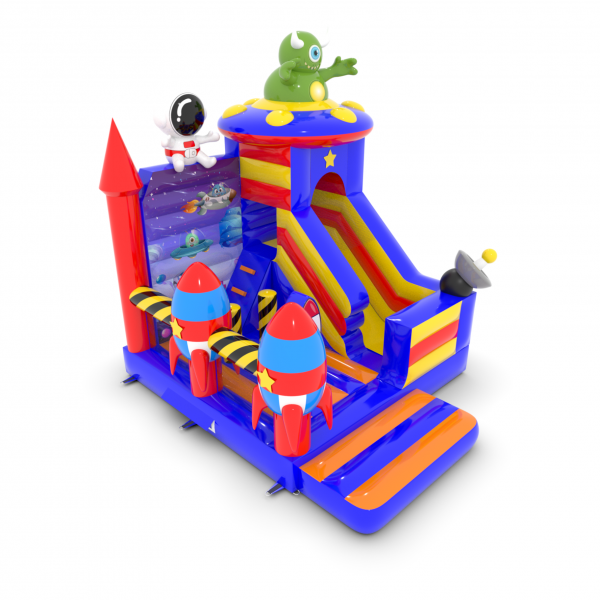 Inflatable with slide - Space theme combo
