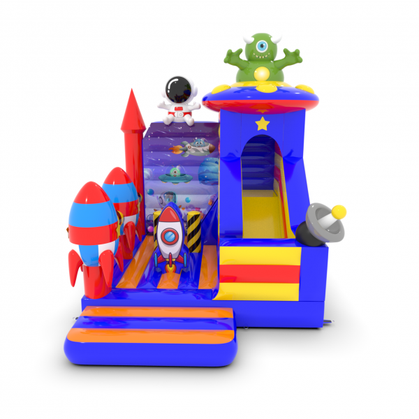 Inflatable with slide - Space theme combo