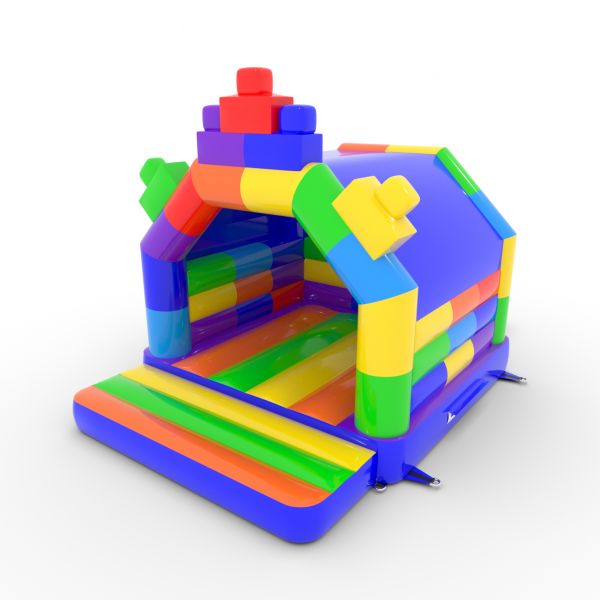 bouncy castle 4.5x3.6  in a colourful block motif