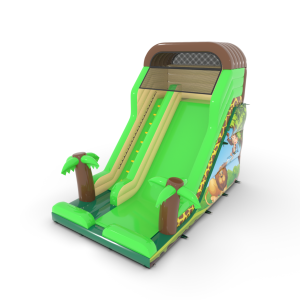 Inflatable jungle print slide with bands