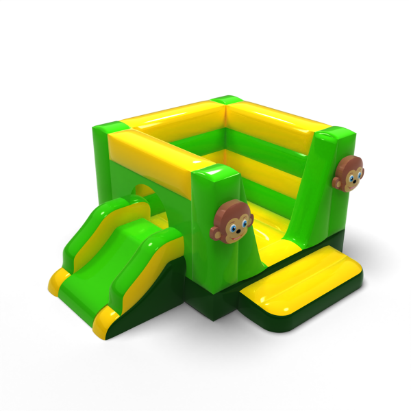 Small bouncy castle with slide - in a jungle theme