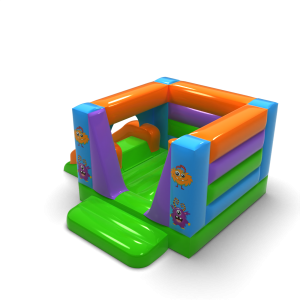 Small bouncy castle with slide - in a monster theme
