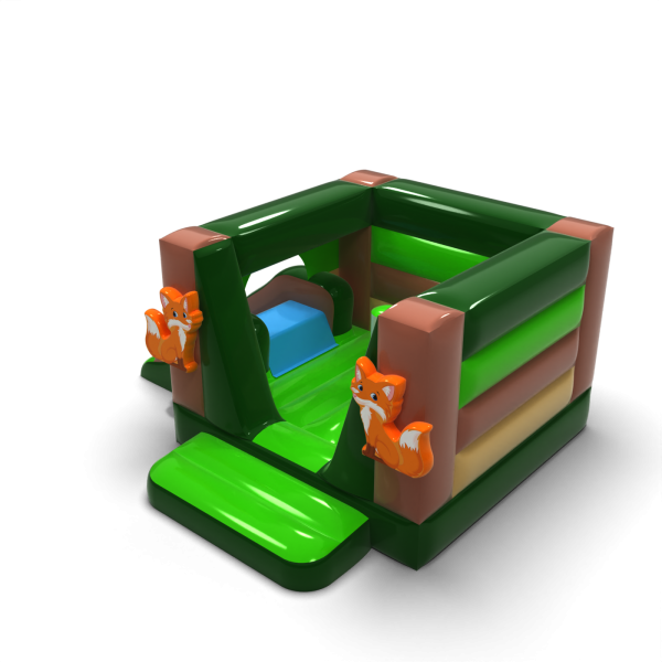 Small bouncy castle with slide - in a forest theme