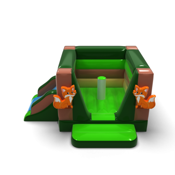 Small bouncy castle with slide - in a forest theme