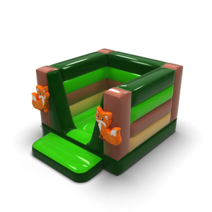 A small bouncy castle - in a forest theme