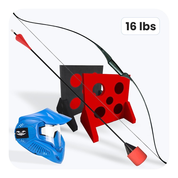 Archery Tag Premium 16 lbs, foam tip arrows – set for 12 players