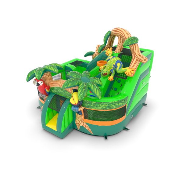 Inflatable playground "frog" in jungle theme