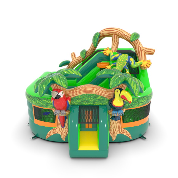 Inflatable playground "frog" in jungle theme