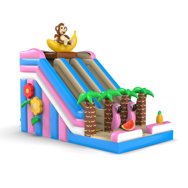 Double inflatable slide with Hawaiian theme