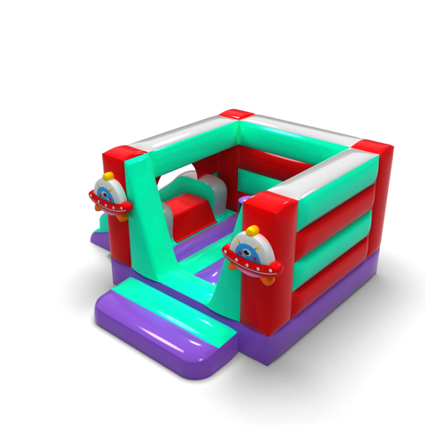 Small bouncy castle with slide - in a space theme
