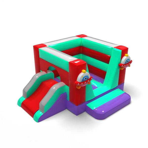 Small bouncy castle with slide - in a space theme