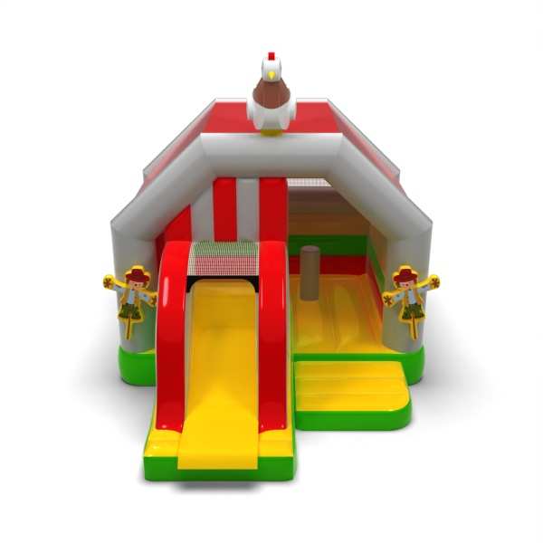 Farm house - inflatable with slide