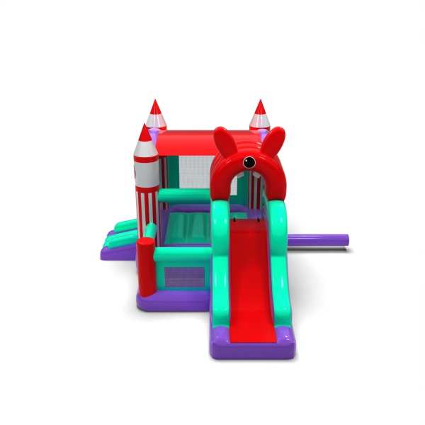 Combo bouncy castle with a space theme