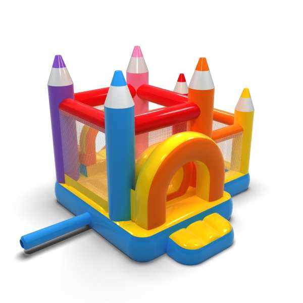 Small bouncy castle with dry pool for children - crayons