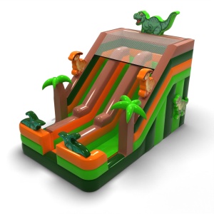 Double slide with dinosaur...