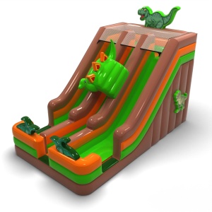 Double slide with dinosaur...