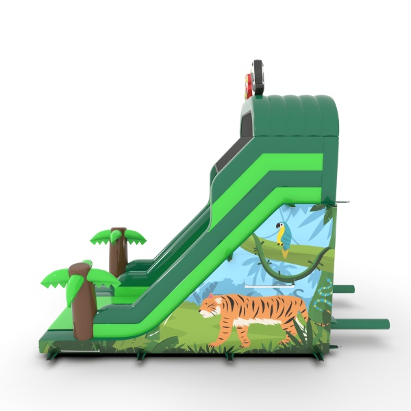 Inflatable slide printed in a jungle theme