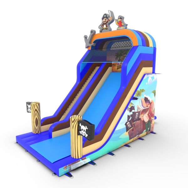 Inflatable slide printed in pirate theme