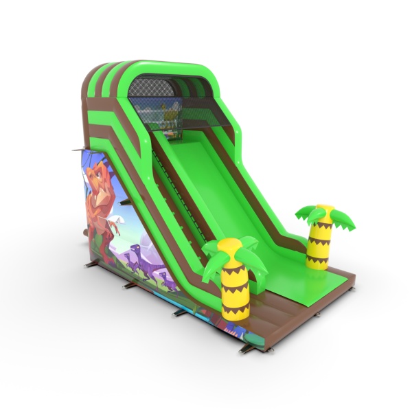 Dino-themed printed inflatable slide