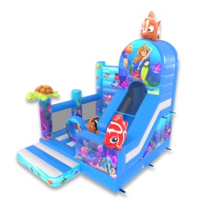 Inflatable with combo slide...